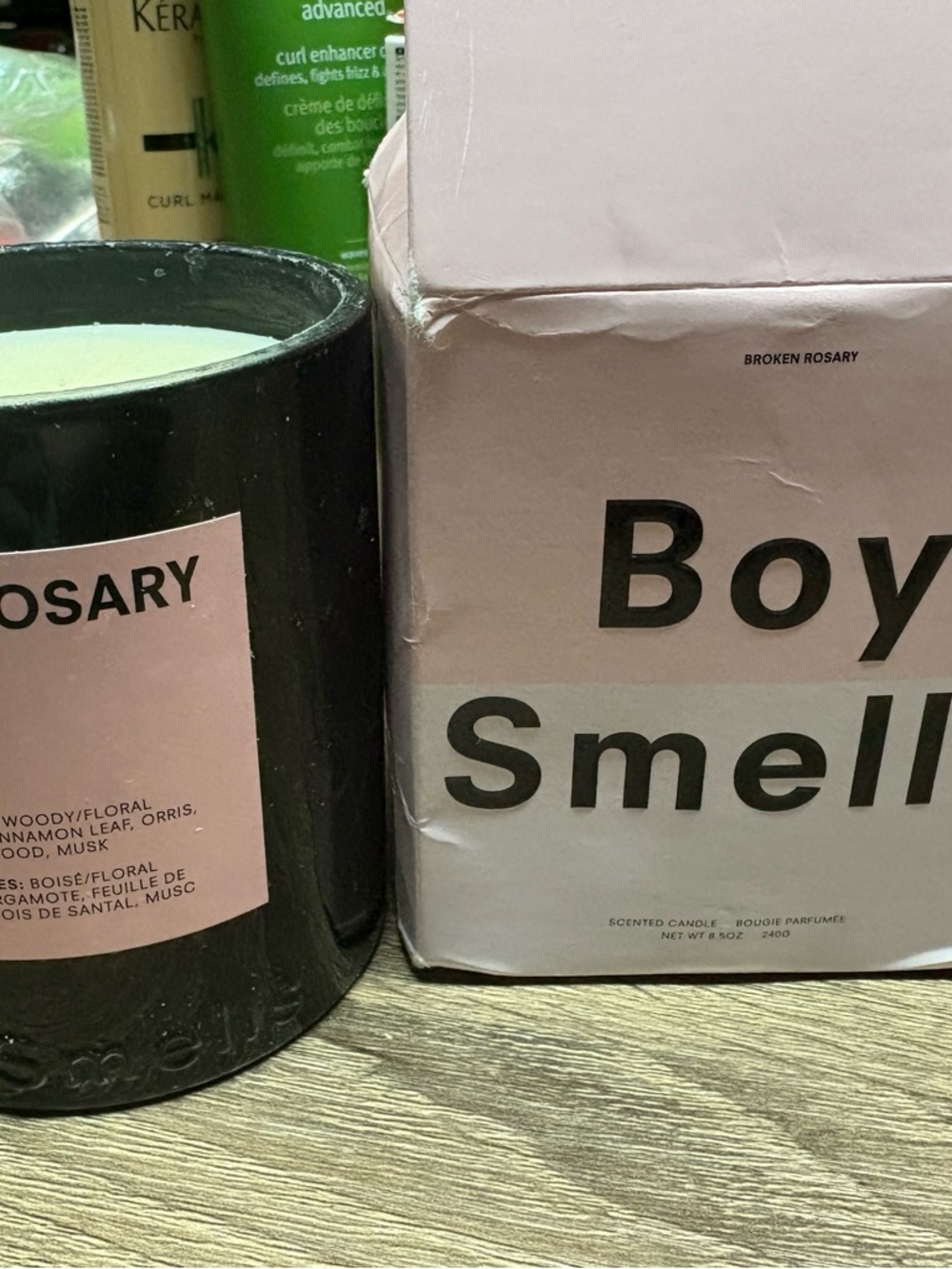 Broken Rosary Scented Candle - Pink/Black